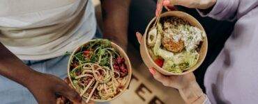 Man And Woman Eating Healthy Food