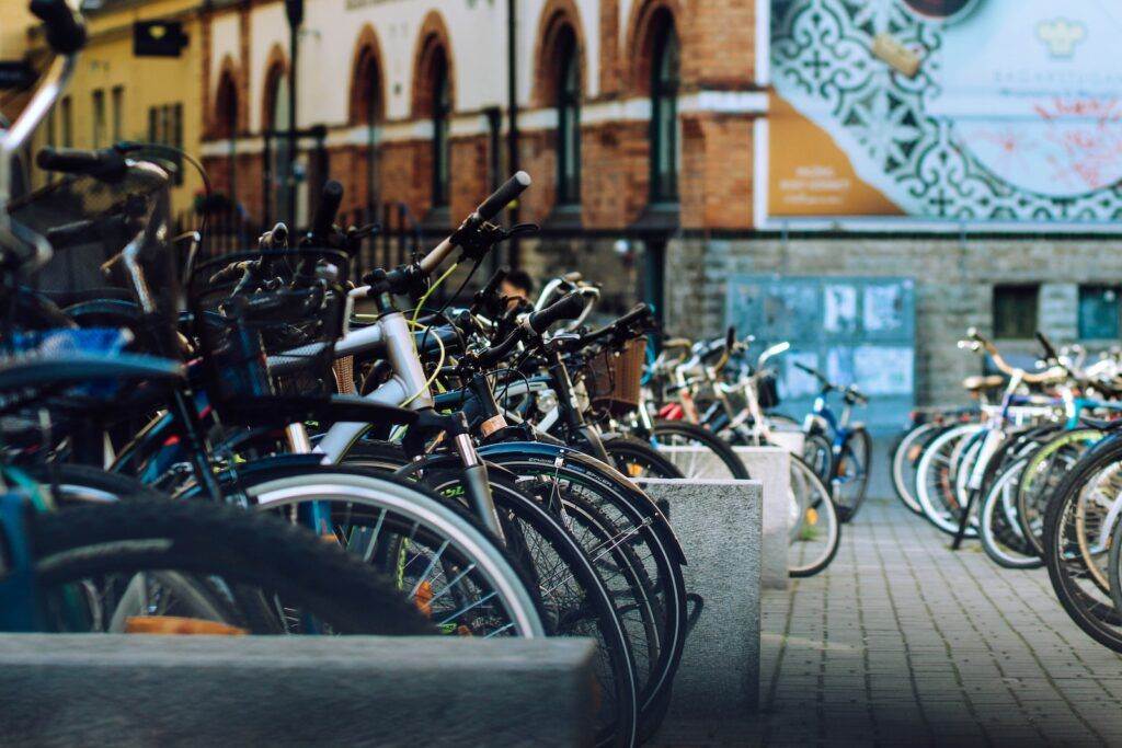 parked bicycles during daytime