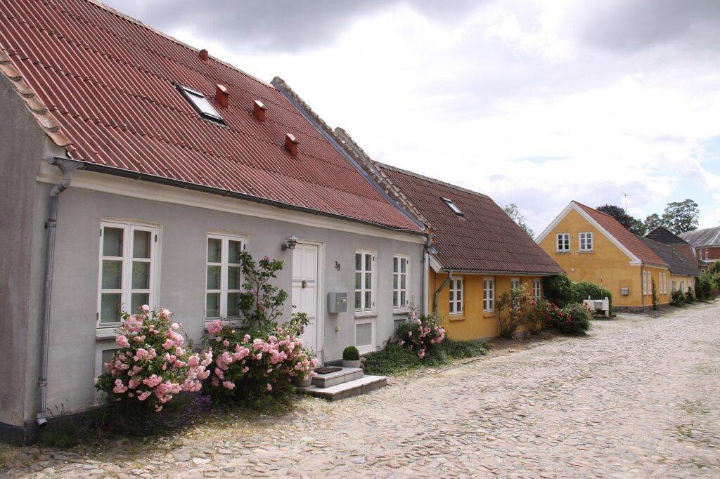 mariager, village, houses