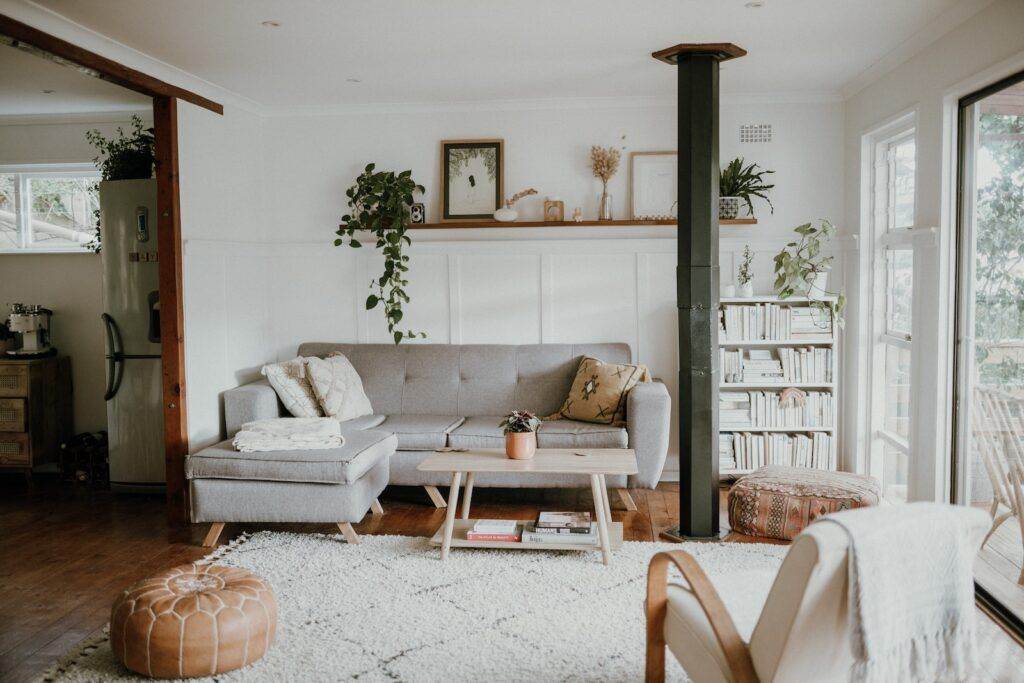 Gray Couch in the Living Room